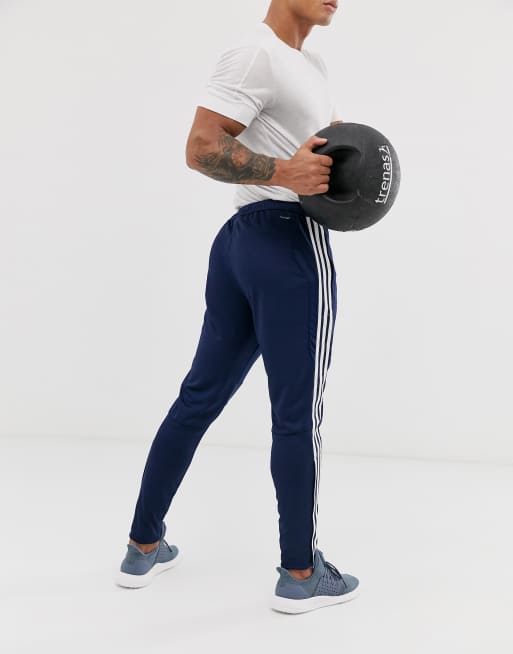 adidas Sportswear House Of Tiro 3 stripe sweatpants in navy