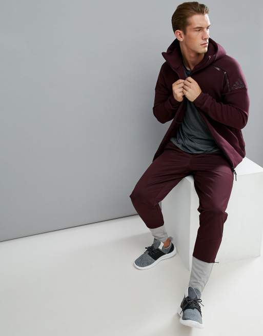 adidas Athletics ZNE 2 Hoodie In Burgundy