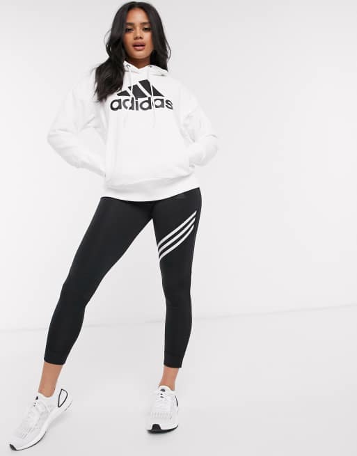 Pull adidas blanc clearance et noir