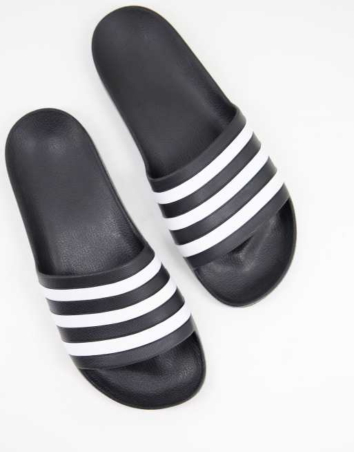 adidas – Badkläder – Adilette – Svarta och vita tofflor