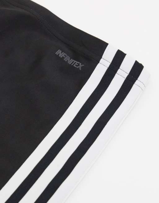 adidas – Badkläder – Svarta långa badshorts med 3 ränder, 3 av 4