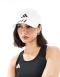 [adidas performance] adidas Baseball cap with 3 stripe logo in white One Size WHITE