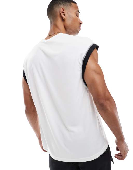 adidas Basketball – All-World – Biały top bez rękawów, 2 z 4
