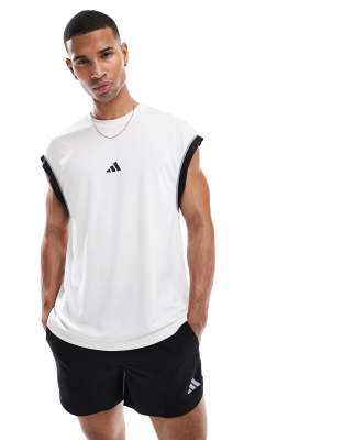 adidas Basketball all-world sleeveless tank top in white