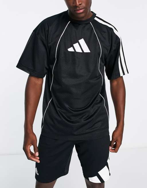 adidas Basketball Creator 365 3 bar t shirt in black