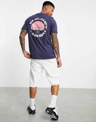 adidas Basketball Energy back print t-shirt in navy