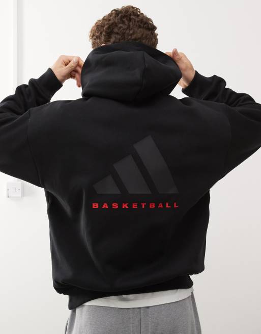 adidas Basketball Felpa con cappuccio nera oversize ASOS