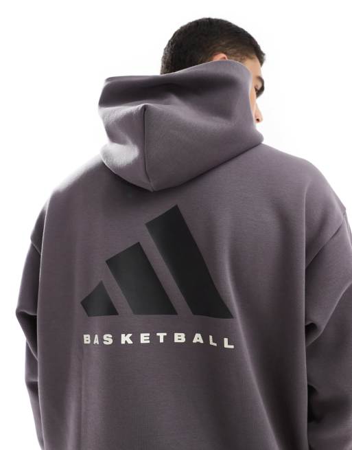 adidas - Basketball - Felpa con cappuccio unisex in pile multicolore