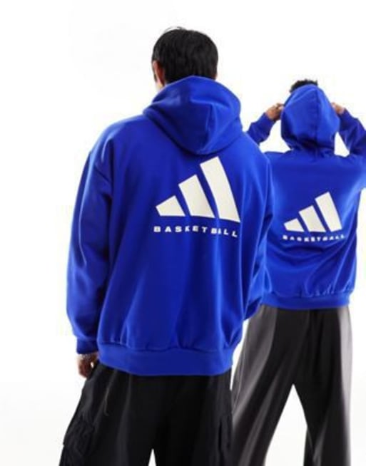 adidas - Basketball - Hoodie in blauw