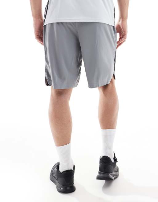 adidas Basketball legends 3-stripes basketball shorts in grey, 4 of 5