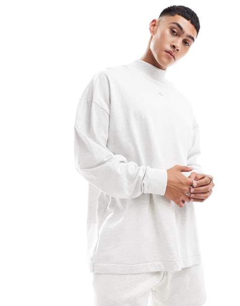 adidas Basketball long sleeve tee in grey marl - view 1
