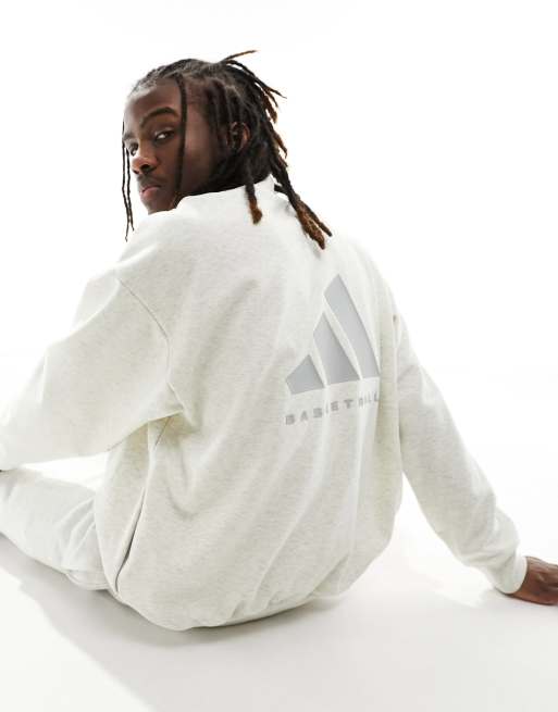 adidas Basketball One sweatshirt in off white ASOS