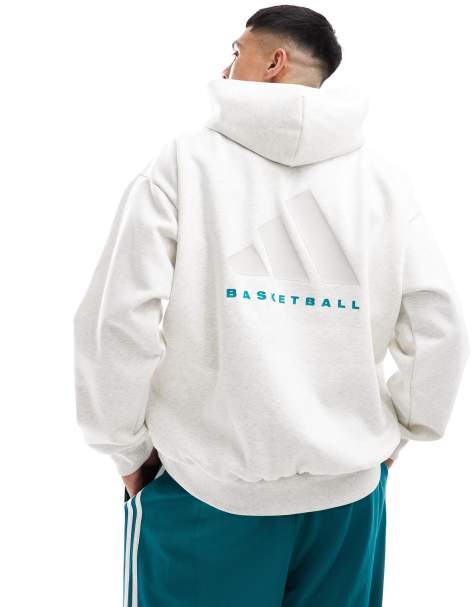 adidas Basketball oversized hoodie in grey marl - view 1