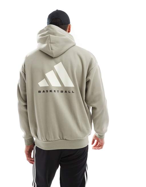 adidas Basketball Sweat à capuche unisexe en molleton Beige ASOS