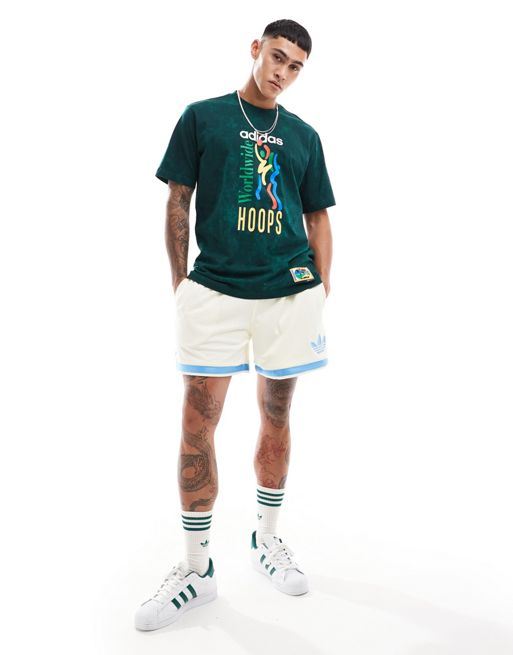 adidas - Basketball - T-shirt verde con stampa