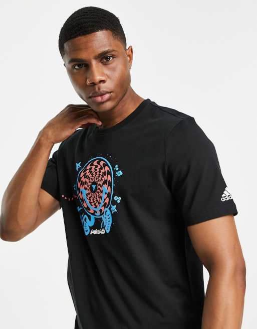 adidas Basketball Trae Young Illusion t-shirt in black, 3 of 4