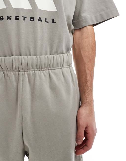 adidas Basketball unisex fleece joggers in beige, 5 of 5