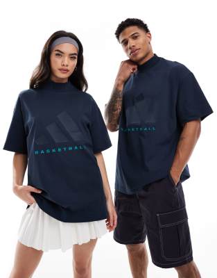 adidas Basketball - Unisex-T-Shirt in Blau