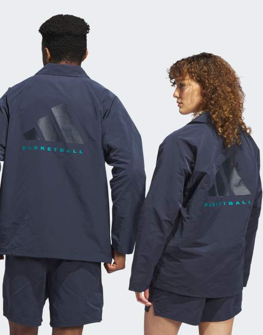 adidas Basketball – Unisex-Trainerjacke in Blau