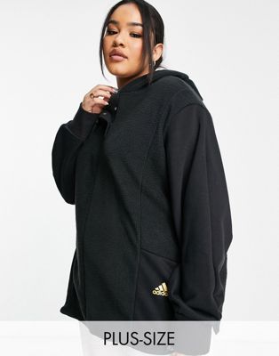 adidas Beat The Cold plus hoodie in black