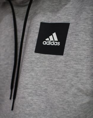 adidas box logo hoodie in grey marl | ASOS