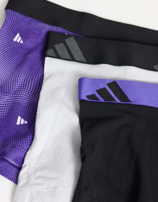 adidas boxer aderenti active flex in cotone, confezione da 3, 3 di 3