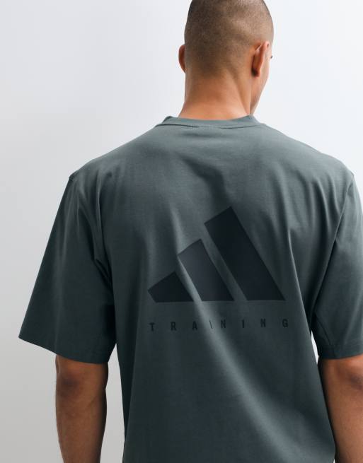 adidas - camiseta oversize de entrenamiento con estampado trasero en verde, 3 de 5