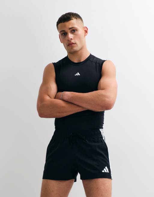 adidas canotta aderente Training TechFit nera, 4 di 5