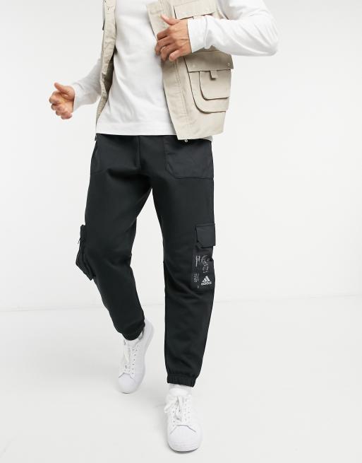 adidas cargo joggers in black ASOS