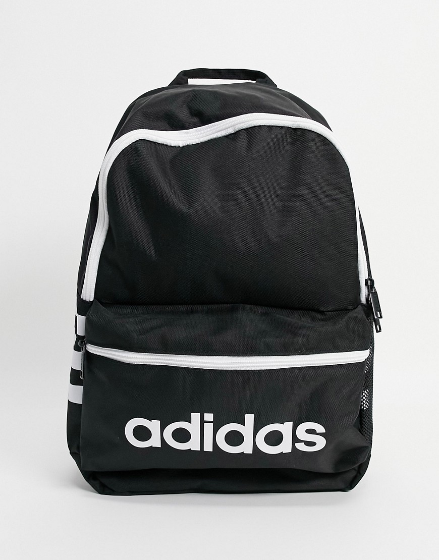 Adidas Classic 3 stripe backpack in black