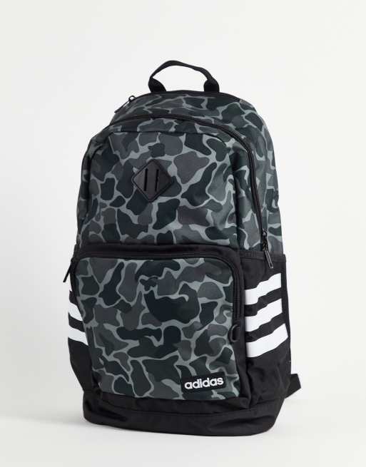 adidas Classic 3 stripe in ASOS Gray | camo backpack