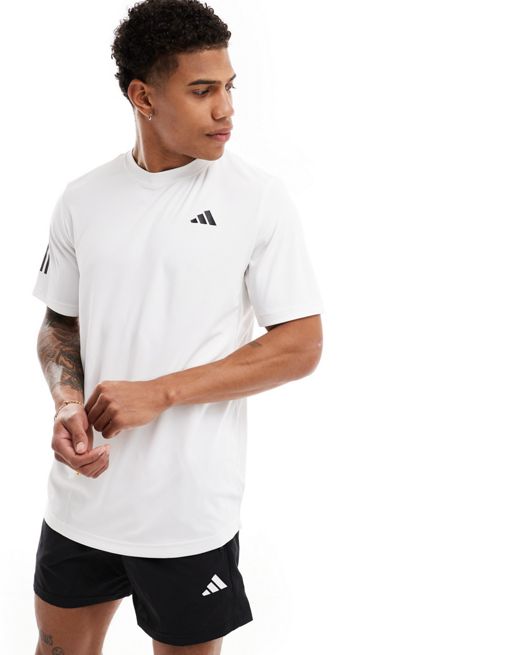 adidas - Club - T-shirt de tennis à 3 bandes - Blanc