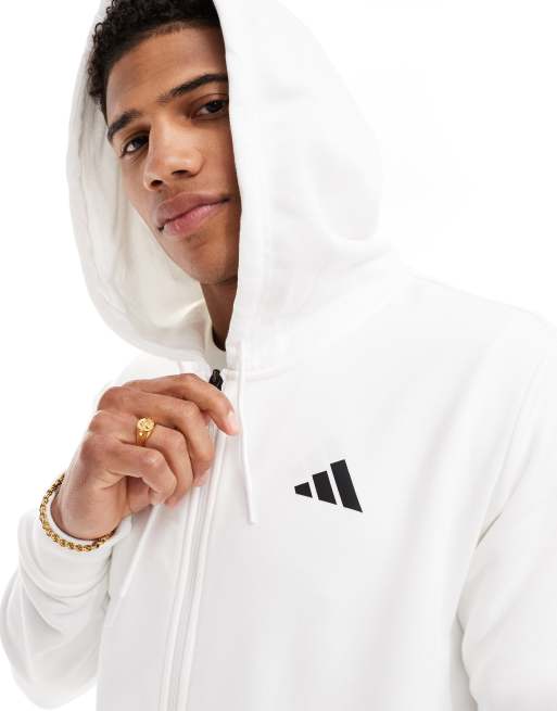 adidas Club Tennis Teamwear Felpa con cappuccio bianca con zip