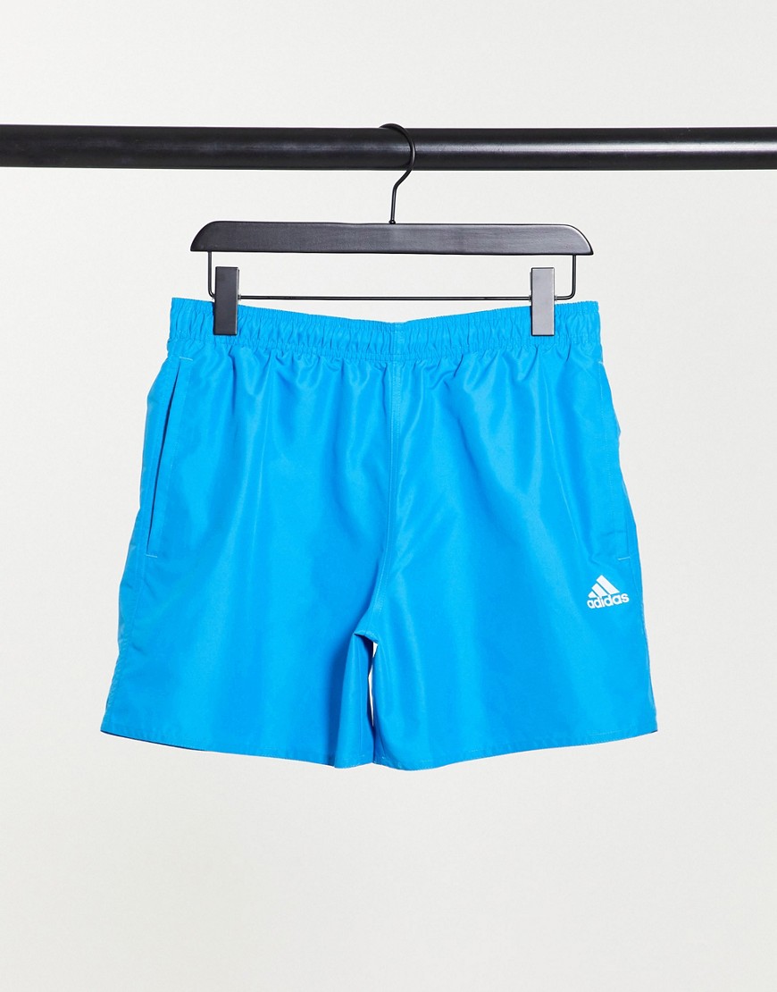 Adidas CLX solid swim shorts in blue