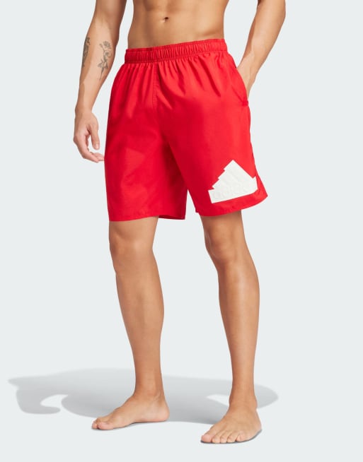 adidas - CLX - Zwemshort met logo in scharlakenrood / wit