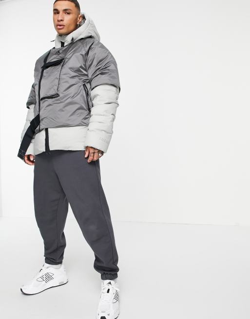 Adidas grey hot sale coat