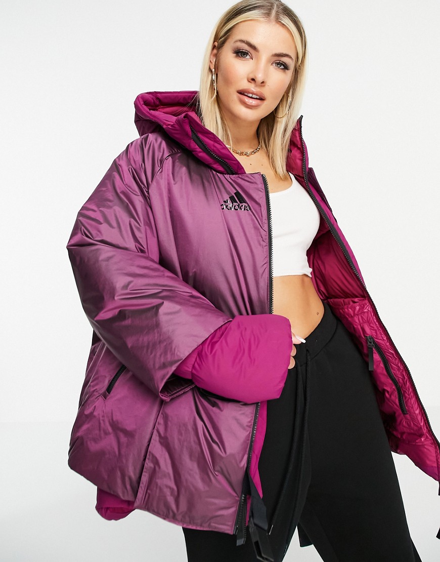 Adidas COLD.RDY down jacket in burgundy-Red