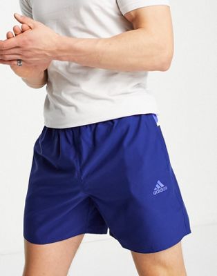 adidas colourblock 3 stripe shorts in navy