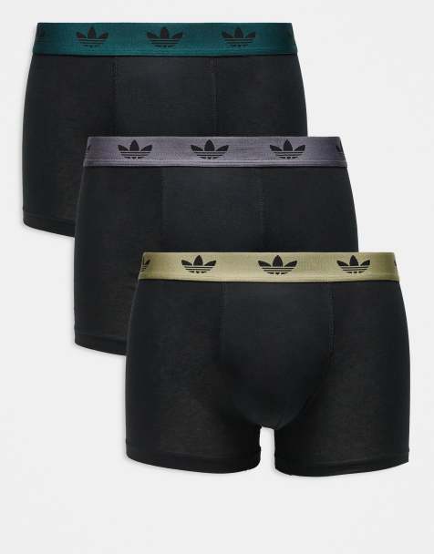 adidas - Comfort Flex - Lot de 3 boxers en coton à taille ton sur ton - Noir - view 1