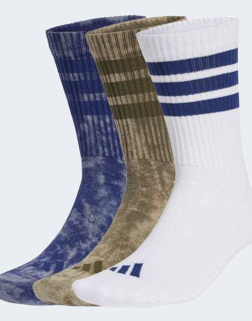 adidas - Confezione da 3 paia di calzini multicolore lavaggio stone wash