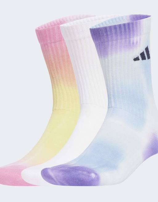 adidas - Confezione da 3 paia di calzini tie-dye multicolore/lilla