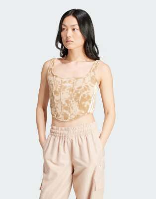 adidas corset top in beige - ASOS Price Checker