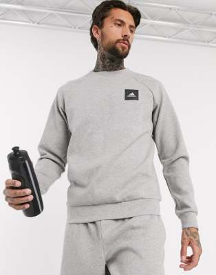 gray adidas crew neck sweatshirt