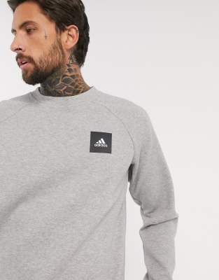 adidas originals crew neck sweatshirt with box logo