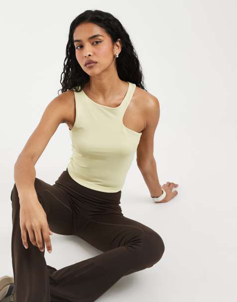 adidas débardeur de yoga Training All Me à découpes jaune beurre - view 1