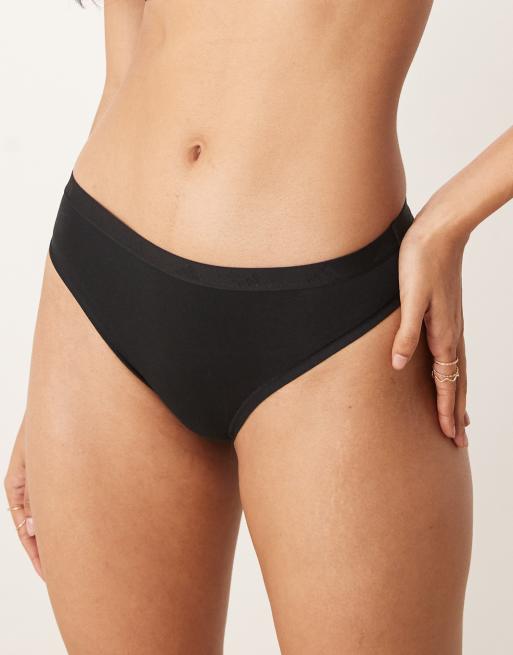 adidas – Elastischer Bikinislip in Schwarz mit farblich abgestimmtem Logo und hohem Beinausschnitt, 2 von 4