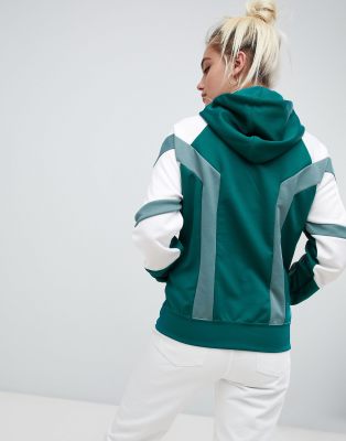 adidas eqt hoodie with stripe sleeves in green