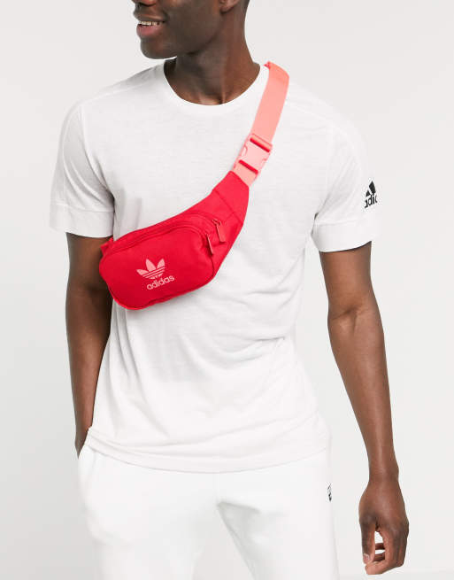 adidas essential crossbody bag in red