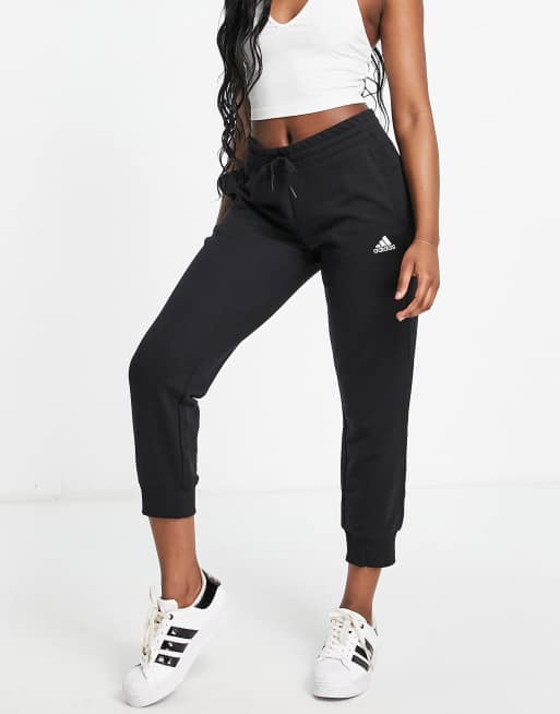 Adidas originals essentials cuffed joggers in black new arrivals