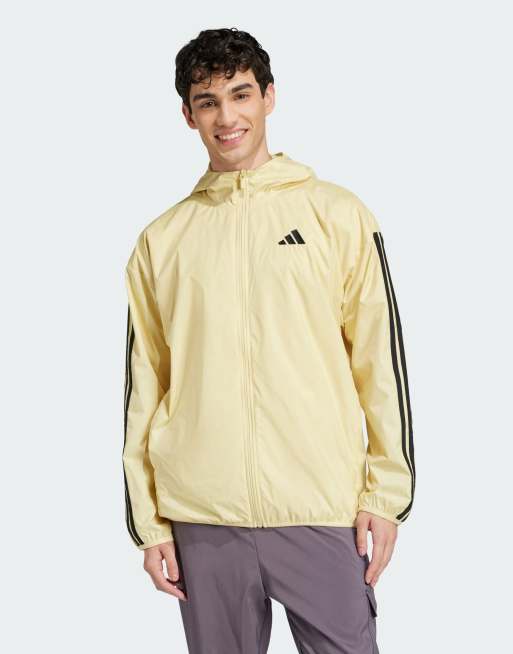 adidas - Essentials - Gul/sort vindjakke med 3 striber